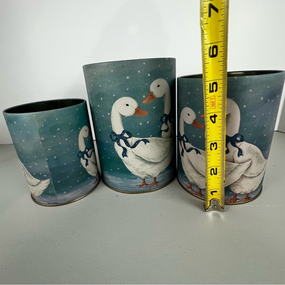 Vintage Metal Winter Geese Canister Set - Picture 6 of 8